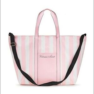 Victoria Secret Striped Weekender Tote Bag